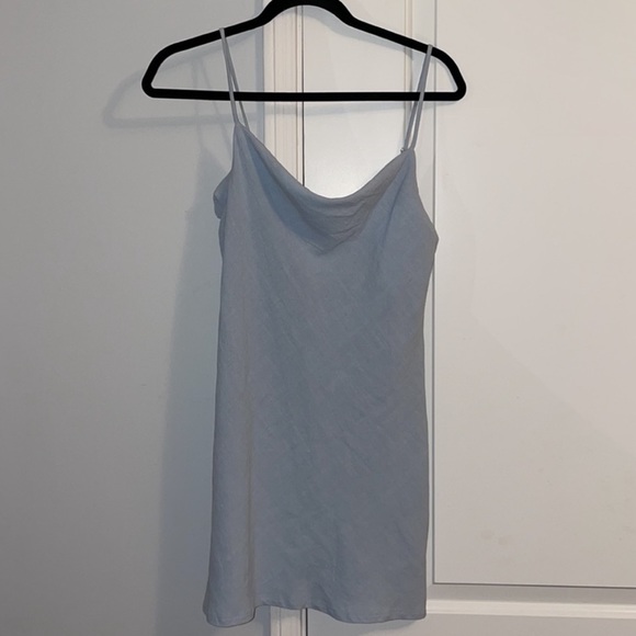 NWOT Princess Polly Draped Neck Ocean Alley Linen Blend Mini Dress - Picture 2 of 3